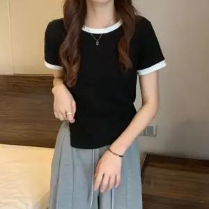 루즈핏 여성 여성여름티 옆꼬임 사선 셔츠 데일리 허리잘록 반팔티 여름