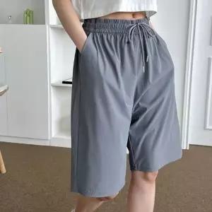 여성여름바지 여자 팬츠 여름 밴딩 여성5부반바지 쿨 베이직 5부 반바지 아쿠아