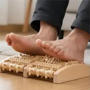 발바닥 마사지기 간편 수동 혈액순환 발 지압 마사지기 롤러 종아리 족저 휴대용 트레칭 발편안 대나무