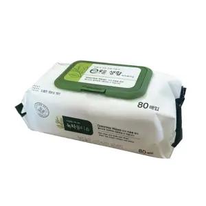 e로운생활 녹차 물티슈 캡형 80매x10팩