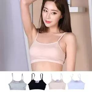 (린다)면스판 베이직 기본 끈 노와이어 스포츠브라