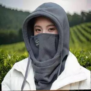 여성 4in1 폴라폴리스 모자 마스크 후드 워머 넥워머