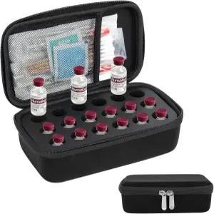 유셰어 인슐린 바이알 냉장고 보관 케이스 - 펩타이드 보호 홀더 10ml U-100 호환되는 18슬롯 성 소형 병