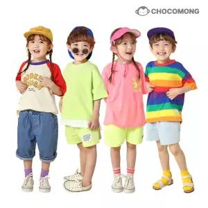 [초코몽]여름아동복BEST/봄시즌오프/국내생산/여름/봄/반팔티/반바지/맨투맨/주니어/상하복/데님