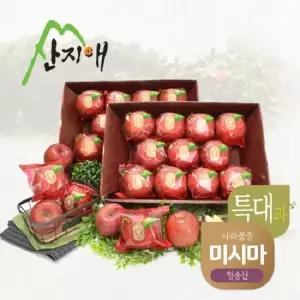 산지애 씻어나온 꿀사과 4kg 2box 특대과 청송산 미시마 당도선별