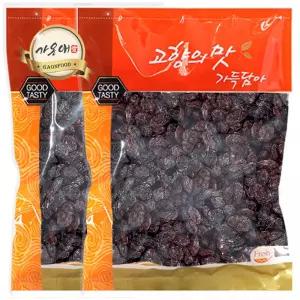 [가온애] 캘리포니아 건포도 1kg x2팩 / 건조포도 말린포도 건과 건과류 건과일 간식 안주 견과 견과류