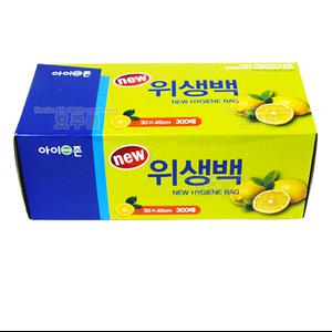 아이존 국내산 일회용 위생백 300mmX450mm 300매 ( 위생 투명 냉장고 냉동실 보관 봉투 비닐 봉지