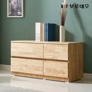 보루네오 앳홈 테드 러버 원목 1000 2단 서랍장 깊이400