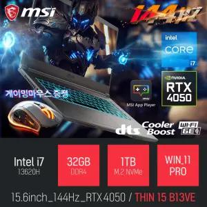 ⓒ MSI 씬 15 B13VE i7-13620H 32GB 1TB WIN11 / 편집 고성능 게임 포토샵 노트북