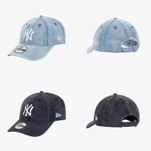 [롯데백화점]뉴에라 [뉴에라키즈]MLB 뉴욕 양키스 스노우 워싱 데님 언스트럭쳐 볼캡 14890754-55