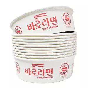 바로라면 원형 한강라면조리기 용기 100개 소포장 라면용기 즉석라면 전용용기