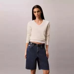 [Calvin Klein Jeans](강남점)여성 릴렉스 버뮤다 CK로고 데님 쇼츠(47G717G)