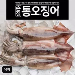 자연산 손질 통오징어 16마리(260g(2마리) x 8팩)