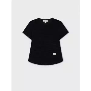[후아유](김해점)Round Neck Curved Hem T-shirt / WHRAG2433F