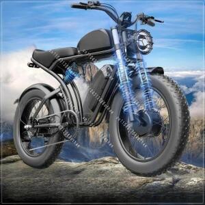 20인치 광폭 타이어 용 산악 전기 자전거 Ebike K7Pro 2000W 듀얼 모터 48V 40AH 배터리