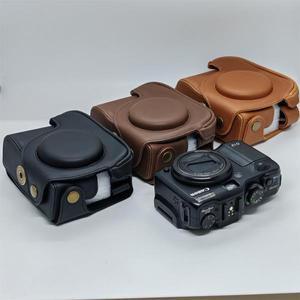 캐논 파워샷 G10 G11 G12용 PU 가죽 카메라 가방 케이스 스트랩 포함 전신 커버
