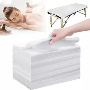 마사지 뷰티 타투용 흰색 일회용 침대 시트 부직포 SPA 테이블 커버 31인치 x 71인치
