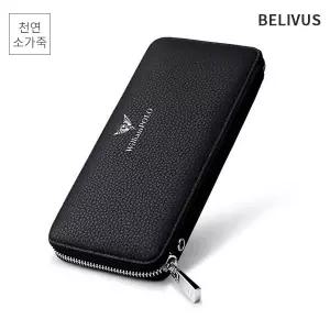 남성 데일리 비즈니스 카드 명함 소가죽 라운드 장지갑 BJI438