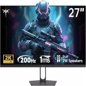 KTC 27인치 게이밍 모니터 - 2K QHD 2560 x 1440 최대 210Hz 및 1ms 불릿 인 스피커 어댑티브 싱크 HDR400