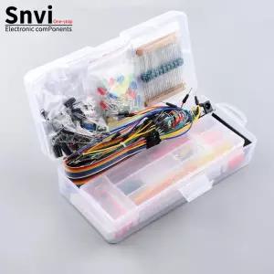 830 브레드보드 스타터 키트 MB-102 전원 모듈 점퍼 와이어 저항기 커패시터 LED 전자 부품 세트 (아두이노