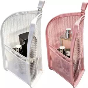 체이스펀 2PCS 스탠딩 세면도구 가방 접이식 투명 걸이 여행용 화장품 칫솔 및 대용량 방수 EVA 정리함
