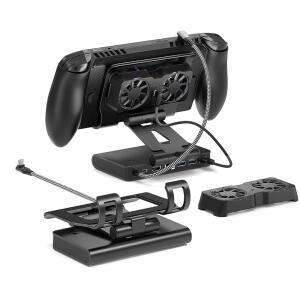 탈착식 마그네틱 듀얼 쿨링 팬 도킹 /SWITCH2 게이밍 DECK ALLY GO 및 A 4K@144HZ, HDMI 스테이션 PD100 S /MSI XBOX 허브, X 클로, /ALLY 충전용 USB /STEAM /GO 스탠드, /LEGION ROG