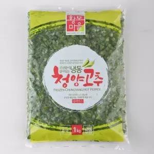황보마을 청양고추 슬라이스 중국산 1kg 냉동