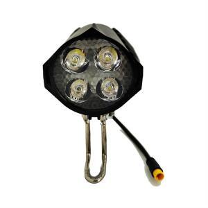전기 스쿠터 자전거 Ebike LED 헤드라이트 액세서리 36V 48V 램프 3핀 내장 경적 전면 조명 4 전구
