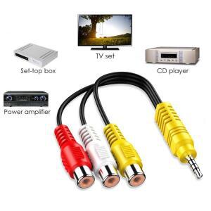 TCL 전용 3.5mm 잭 플러그 RCACable Aux Male-3 어댑터 미니 스테레오 오디오 AV 케이블