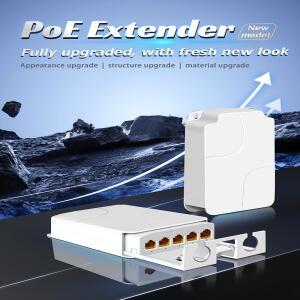 야외 네트워크 방수 POE 익스텐더, 5 포트 리피터, 4 100Mbps, IP55 VLAN, 카메라 무선 AP용 44-57V
