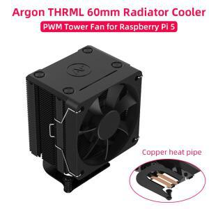 라즈베리 파이 5 아르곤 THRML 60mm 라디에이터 쿨러구리 히트 포함 RPI Pi5용 패시브 액티브 냉각 아이스