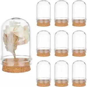 PH 팬더홀 10pcs 클로치 벨 병 코크 베이스가 있는 디스플레이 돔 8ml 미니 유리병 장식용 케이스
