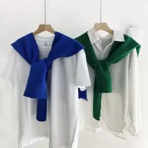 [룽스_62]가디건 페이크 10color 어깨숄 무지 니트