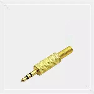 [알티피아]스테레오 커넥터 3.5mm M 제작용 메탈 골드 격자무늬-WD5A176