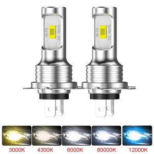 2Pcs H7 LED 헤드 라이트 전구 미니 H4 H1 H3 무선 80W 20000LM 6500K 4300K CSP 자동차 전조등 다이오드