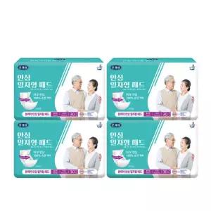 유기농본 본케어 안심 일자형 패드 30매입, 4팩 100% 순면 속기저귀