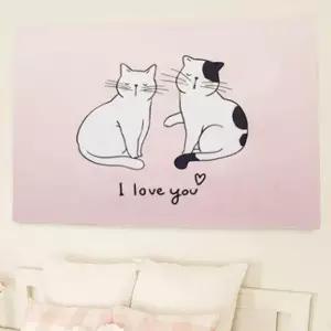 [룽스_63]패브릭 인테리어액자 그림 고양이 가림막 S