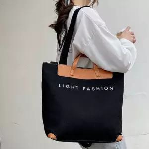 레더배색 숄더 토트 사각 튼튼한 캔버스 가방 여성핸드백