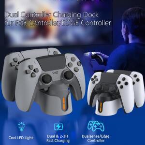 [호환품]PS5 Dualsense 컨트롤러/Edge 컨트롤러용 충전기 스테이션 고속 듀얼 스탠드