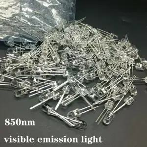 100pcs 5mm IR LED 850nm 투명 적외선 다이오드 20mA 스루 홀 발광 850 램프