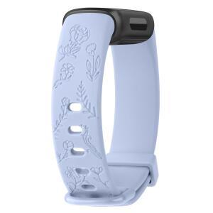 Fitbit piration 3 밴드 스포츠 팔찌 교체 용 스트랩 소프트 손목 꽃 새겨진 TPU 시계