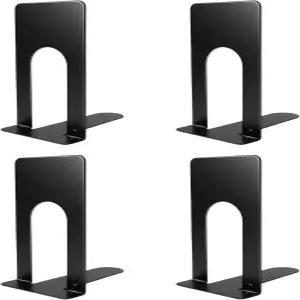 선반용 WSYDKNS 책 끝 4팩 메탈 북엔드 작은 CD 비닐 레코드 책상 및 교실 정리함 3.9x2.8x5.2인치