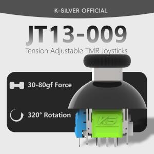 [호환품]K-Silver JT13-009 조절 가능 TMR 마그네틱 조이스틱 30-80gf 안티드리프트 교체 스틱 (PS4 PS5 컨