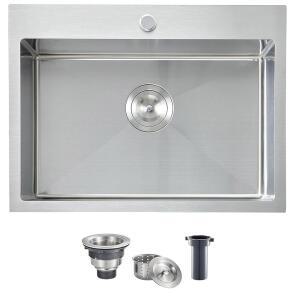 주방 싱크대의 탑마운트 22X18 VCCUCINE 16 게이지 인치 싱크대 RV 소형