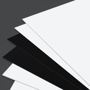 화이트 블랙 플라스틱 시트 모델 제작 재료 수제 패드 패널 플레이트 두께 0.2-2mm PVC 경질 보드