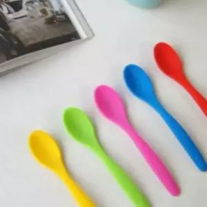 뉴 실리콘 이유식 스푼 유아식기 수저 아기 이 (W5A88EF)
