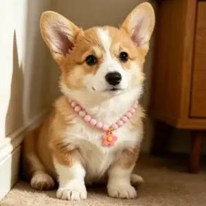 고양이 강아지 꽂 목걸이 귀여운 컬러 비즈 산책 인식표