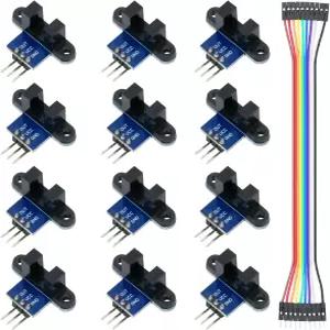 MTDELE 12Pcs IR 센서 적외선 슬롯 광학 옵토커플러 모듈 33V 5V 포토 인터럽터 아두이노 호환