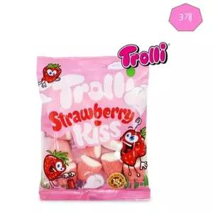 딸기맛 트롤리 키스 100gx3개 젤리 사탕 간식 베리