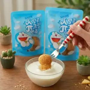 [최종 2,160원] [만쥬데이] 부드러운 카스테라빵에 크림가득 도라에몽달콤슈크림만쥬 1팩 130g